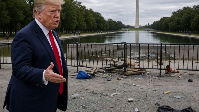 Trump's Claims of Vandalism at Reflecting Pool Spark Controversy | victoria secret bombshell, slot d